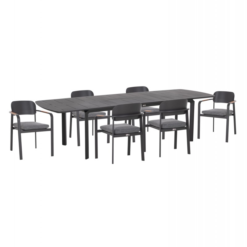 ΣΕΤ ΤΡΑΠΕΖΑΡΙΑΣ ΕΞ.ΧΩΡΟΥ 6 ΘΕΣΕΩΝ ELARA HM10726.01 ΓΚΡΙ ΑΛΟΥΜΙΝΙΟ-ΕΠΕΚΤΕΙΝΟΜΕΝΟ ΤΡΑΠΕΖΙ