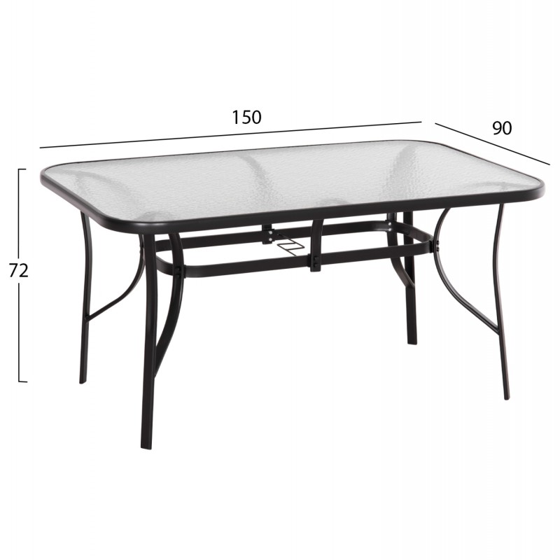 ΣΕΤ ΤΡΑΠΕΖΑΡΙΑΣ 5ΤΜΧ BRUNO HM10729.03 ΚΑΡΕΚΛΕΣ ΜΕΤΑΛΛΙΚΕΣ & ΤΡΑΠΕΖΙ 150x90εκ ΜΑΥΡΟ