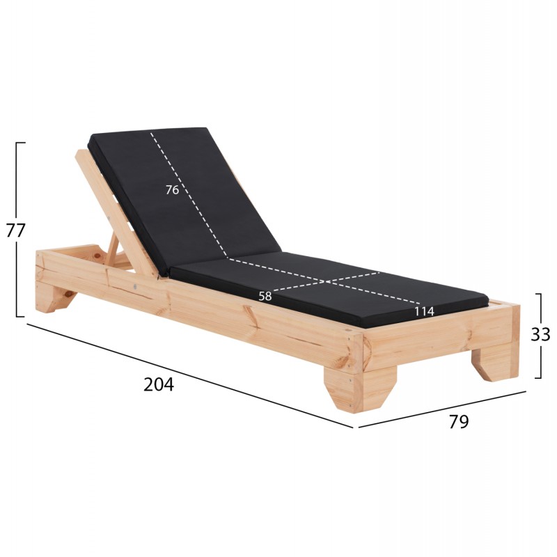 ΞΑΠΛΩΣΤΡΑ ΜΕ ΜΑΞΙΛΑΡΙ ΚΟΡΙΝΟΣ HM10775.05T ΞΥΛΟ ΠΕΥΚΟΥ--TEXTILENE ΜΑΥΡΟ 79x204x77Υεκ