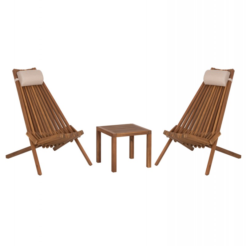 LOUNGE ΣΕΤ ΕΞ.ΧΩΡΟΥ 3ΤΜΧ SHIGAN HM10993 ΞΥΛΟ ΑΚΑΚΙΑΣ--ΜΑΞΙΛΑΡI ΚΕΦΑΛΗΣ ΣΕ ΜΠΕΖ