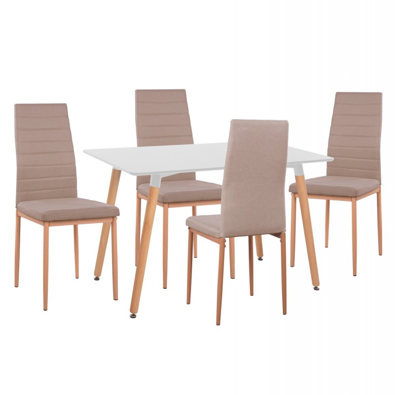 ΣΕΤ ΤΡΑΠΕΖΑΡΙΑΣ 5ΤΜΧ MINIMAL HM11767 ΛΕΥΚΟ MDF-ΜΠΕΖ ΥΦΑΣΜΑ