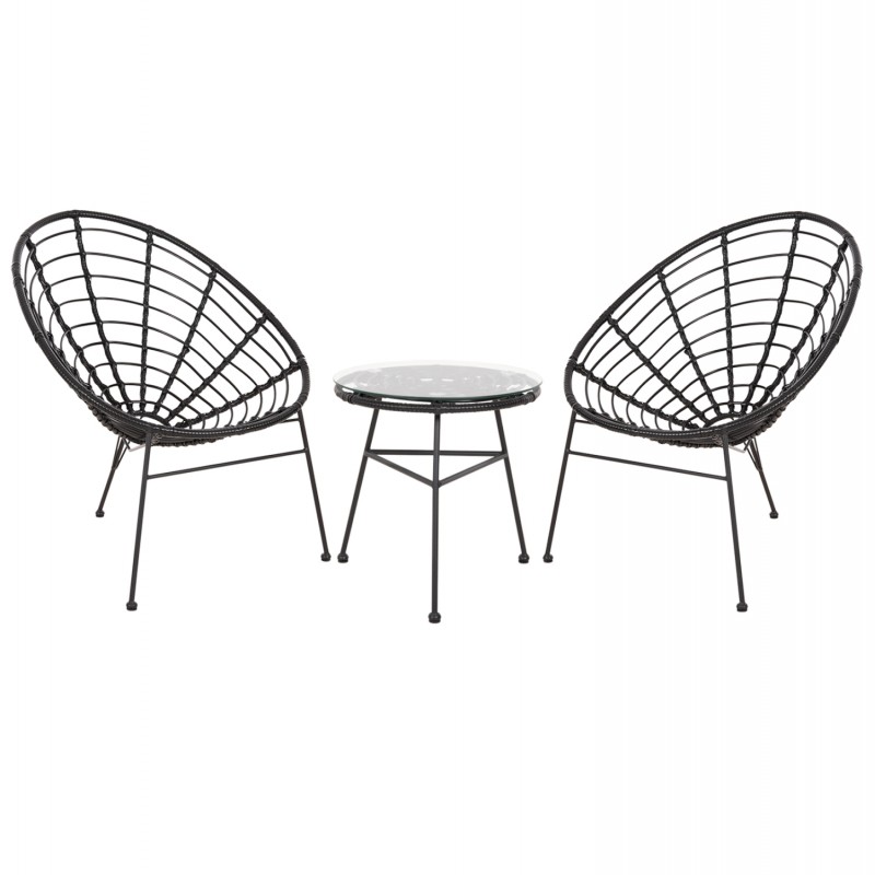 ΣΕΤ ΕΞΩΤΕΡΙΚΟΥ ΧΩΡΟΥ 3ΤΜΧ ALLEGRA HM21047.12 ΜΑΥΡΟ ΣΥΝΘ.RATTAN & ΜΕΤΑΛΛΟ