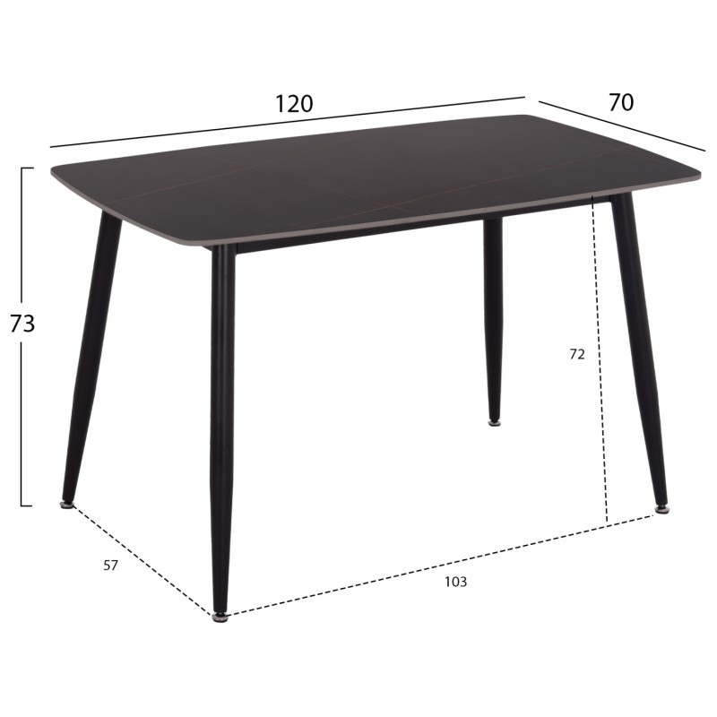 ΣΕΤ ΤΡΑΠΕΖΑΡΙΑΣ 5ΤΜΧ RAVEN HM21067.02 ΚΕΡΑΜΙΚΟ TOP ΜΑΥΡΟ ΜΑΡΜΑΡΟ--ΜΕΤΑΛΛΟ