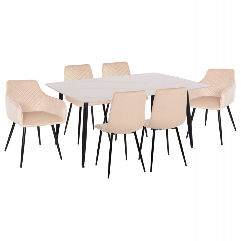 ΣΕΤ ΤΡΑΠΕΖΑΡΙΑΣ 7ΤΜΧ RAVEN HM21070.01 ΚΕΡΑΜΙΚΟ TOP--4 ΚΑΡΕΚΛΕΣ & 2 ΠΟΛΥΘΡΟΝΕΣ ΕΚΡΟΥ