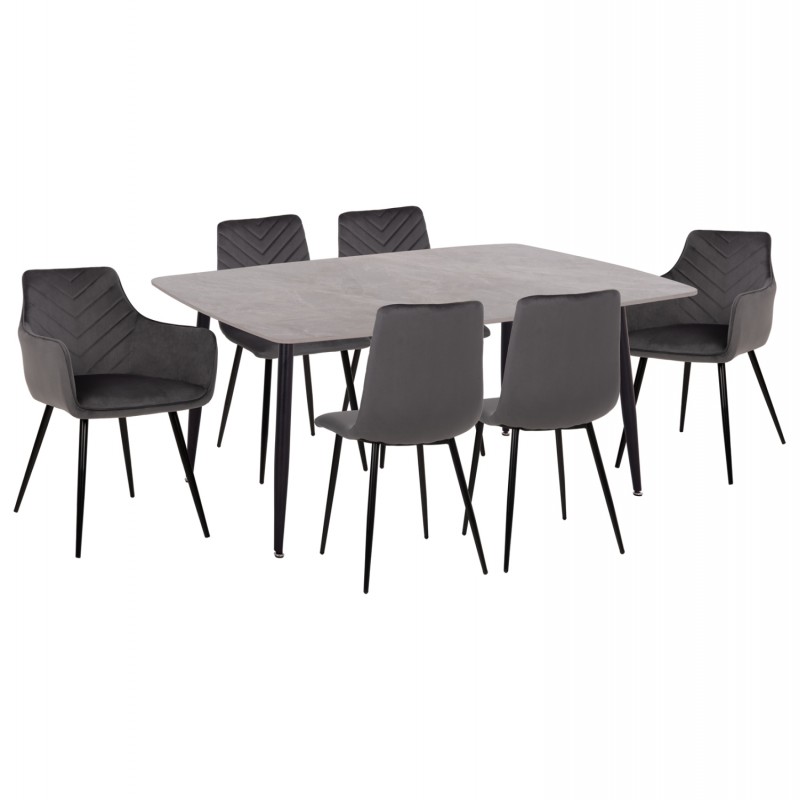 ΣΕΤ ΤΡΑΠΕΖΑΡΙΑΣ 7ΤΜΧ RAVEN HM21070.03 ΚΕΡΑΜΙΚΟ TOP--4 ΚΑΡΕΚΛΕΣ & 2 ΠΟΛΥΘΡΟΝΕΣ ΓΚΡΙ