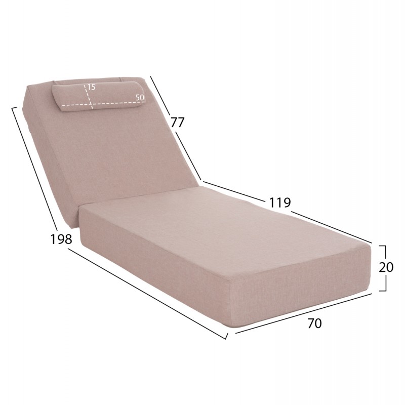 ΜΑΞΙΛΑΡΙ ΞΑΠΛΩΣΤΡΑΣ KIHEI HM21094.02 OLEFIN ΜΠΕΖ ΜΕ FOAM 198x70x20Υεκ