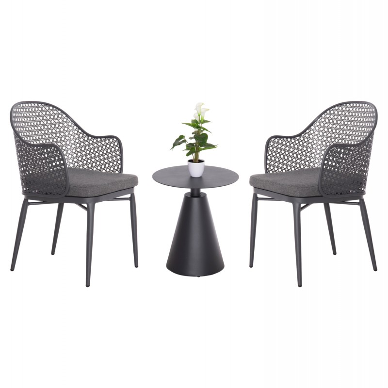 ΣΕΤ LOUNGE 3TMX ΕΞ.ΧΩΡΟΥ OREGO HM21106.01 ΑΛΟΥΜΙΝΙΟ ΣΕ ΣΚΟΥΡΟ ΓΚΡΙ