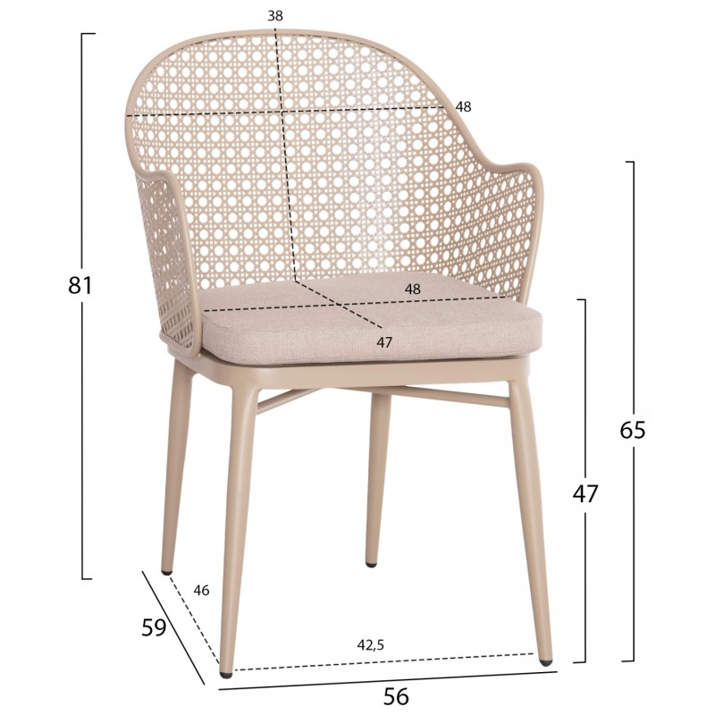 ΣΕΤ LOUNGE 3TMX ΕΞ.ΧΩΡΟΥ OREGO HM21107.03 ΑΛΟΥΜΙΝΙΟ & ΜΕΤΑΛΛΟ ΣΕ ΚΑΠΟΥΤΣΙΝΟ