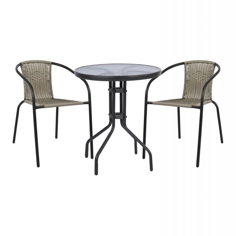 ΣΕΤ ΕΞΩΤ.ΧΩΡΟΥ 3ΤΜΧ LIMA HM21110 ΤΡΑΠΕΖΙ ΜΕ 2 ΠΟΛΥΘΡΟΝΕΣ- ΓΚΡΙ ΧΡΩΜΑ