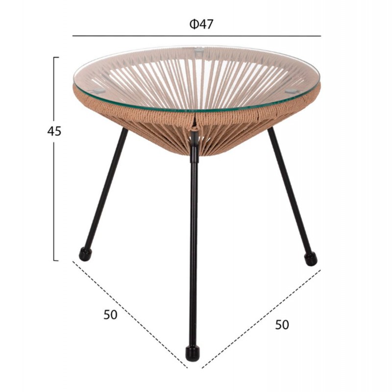 ΣΕΤ ΕΞΩΤ.ΧΩΡΟΥ 3ΤΜΧ ACAPULCO HM21111 ΤΡΑΠΕΖΙ & 2 ΠΟΛΥΘΡΟΝΕΣ ΣΕ ΜΑΥΡΟ-ΜΠΕΖ