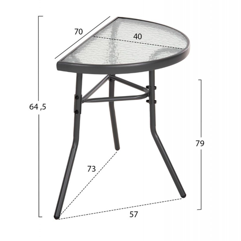 ΣΕΤ ΕΞΩΤ.ΧΩΡΟΥ 3ΤΜΧ LAURA HM21112 ΤΡΑΠΕΖΙ ΗΜΙΚΥΚΛΙΚΟ & 2 ΠΟΛΥΘΡΟΝΕΣ- ΓΚΡΙ