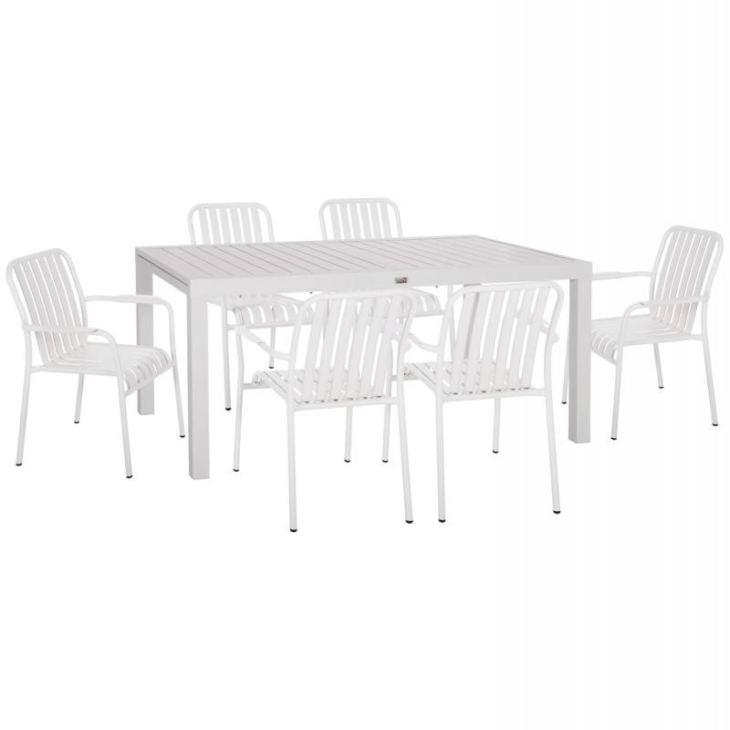 ΣΕΤ ΤΡΑΠΕΖΑΡΙΑΣ ΕΞ.ΧΩΡΟΥ 7ΤΜΧ KRUM HM21146 ΛΕΥΚΟ ΑΛΟΥΜΙΝΙΟ