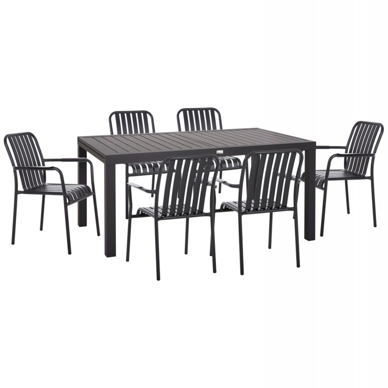 ΣΕΤ ΤΡΑΠΕΖΑΡΙΑΣ ΕΞ.ΧΩΡΟΥ 7ΤΜΧ KRUM HM21132.03 ΣΚΟΥΡΟ ΓΚΡΙ ΑΛΟΥΜΙΝΙΟ