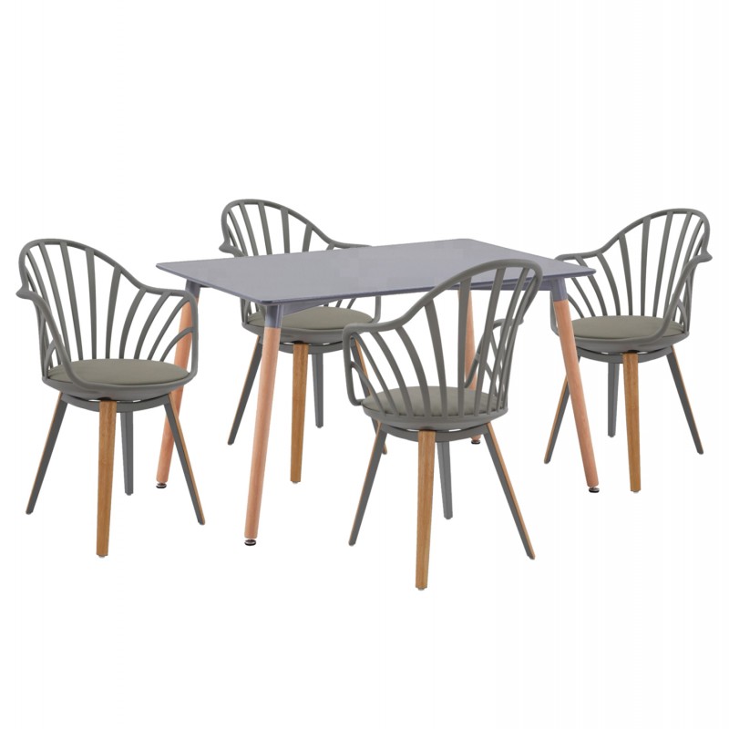 ΣΕΤ ΤΡΑΠΕΖΑΡΙΑΣ 5ΤΜΧ ANAIS HM21176 MDF TOP ΣΕ ΓΚΡΙ--P.P. & PU ΣΕ ΓΚΡΙ