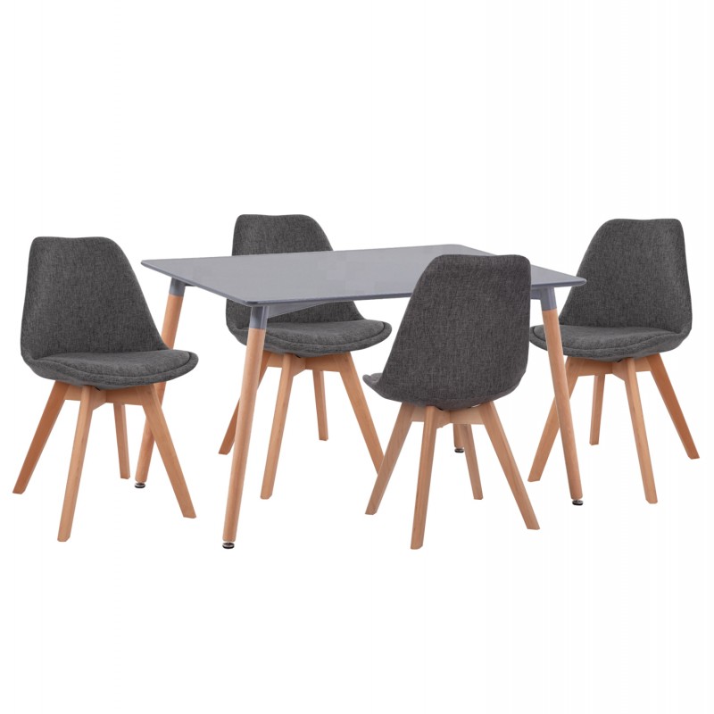 ΣΕΤ ΤΡΑΠΕΖΑΡΙΑΣ 5ΤΜΧ VEGAS HM21177 MDF TOP ΣΕ ΓΚΡΙ--ΥΦΑΣΜΑ ΣΕ ΓΚΡΙ