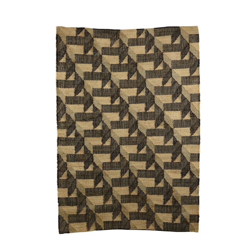 WOOL ΧΑΛΙ ΣΑΛΟΝΙΟΥ 120x180cm ΓΙΟΥΤΑ ΦΥΣΙΚΟ ΜΑΥΡΟ