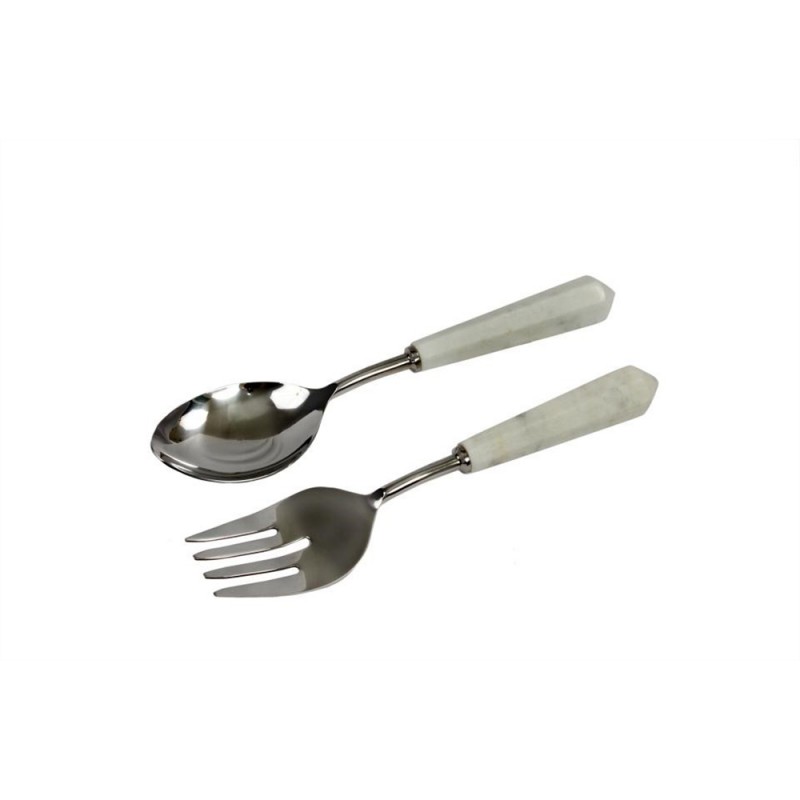 MARMO SET ΣΕΡΒΙΡΙΣΜΑΤΟΣ ΣΑΛΑΤΑΣ SET 2ΤΜΧ 28x7x3cm ΑΤΣΑΛΙ ΛΕΥΚΟ ΜΑΡΜΑΡΟ