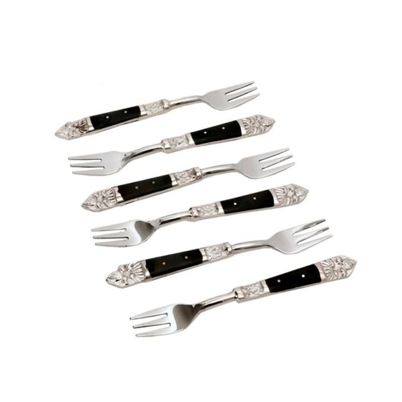 ROYAL ΠΙΡΟΥΝΙ ΓΛΥΚΟΥ SET 6TMX 15x2x1cm ΑΤΣΑΛΙ ΜΑΥΡΟ RESIN