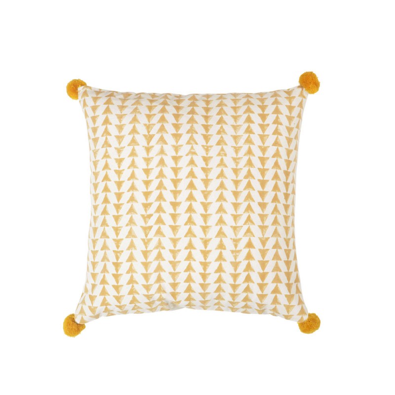 DANDI 2 ΔΙΑΚΟΣΜΗΤΙΚΟ ΜΑΞΙΛΑΡΙ 45x45cm ΒΑΜΒΑΚΙ ΛΕΥΚΟ ΚΙΤΡΙΝΟ