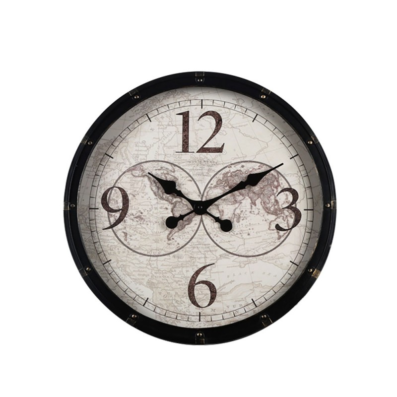 ATLAS ΡΟΛΟΪ ΤΟΙΧΟΥ 50x50x7cm ΜΕΤΑΛΛΟ ΜΑΥΡΟ ΜΠΕΖ ΓΥΑΛΙ