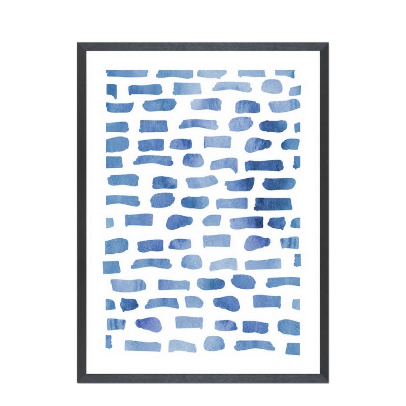 IOS ΠΙΝΑΚΑΣ ΔΙΑΚΟΣΜΗΣΗΣ 40x60x3cm ΚΑΜΒΑΣ ΜΠΛΕ ΛΕΥΚΟ ΞΥΛΟ ΜΑΥΡΟ