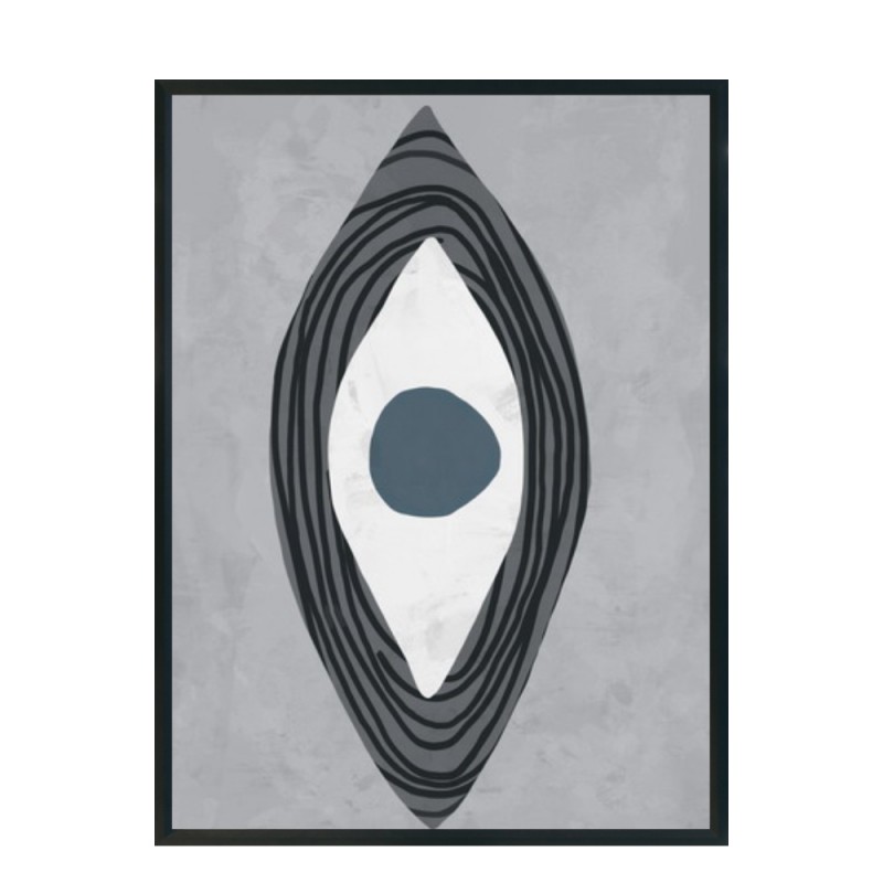 OEIL ΠΙΝΑΚΑΣ ΔΙΑΚΟΣΜΗΣΗΣ 60x90x5cm ΚΑΜΒΑΣ ΓΚΡΙ ΜΑΥΡΟ ΞΥΛΟ ΜΑΥΡΟ