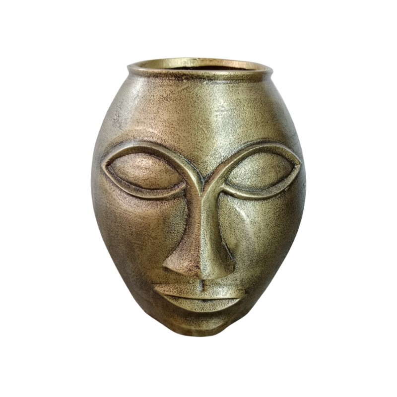 HARGA ΒΑΖΟ 23x23x27cm ΑΛΟΥΜΙΝΙΟ ΧΡΥΣΟ ΑΝΤΙΚΕ