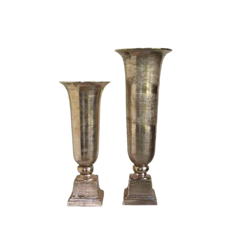 DEVI ΒΑΖΟ ΣΕΤ 2ΤΜΧ 24x24x50cm ΑΛΟΥΜΙΝΙΟ ΧΡΥΣΟ ΑΝΤΙΚΕ
