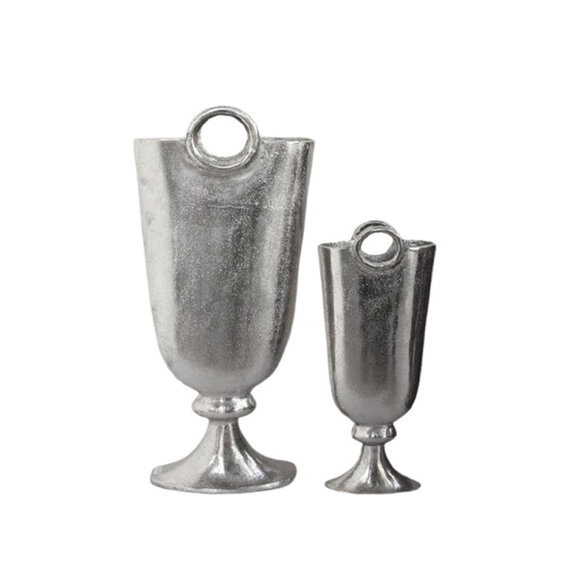 RENGO ΒΑΖΟ ΣΕΤ 2ΤΜΧ 26x14x52cm ΑΛΟΥΜΙΝΙΟ ΑΣΗΜΙ ΑΝΤΙΚΕ