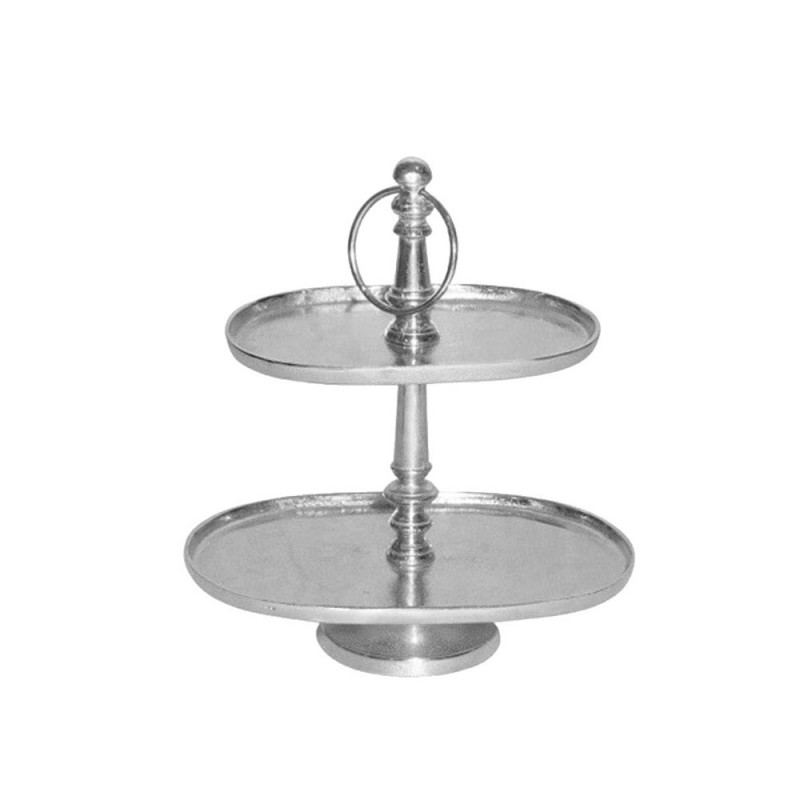 OVALLE ΟΡΝΤΕΒΙΕΡΑ 2 ΕΠΙΠΕΔΑ 40x20x50cm ΑΛΟΥΜΙΝΙΟ ΑΣΗΜΙ ΑΝΤΙΚΕ