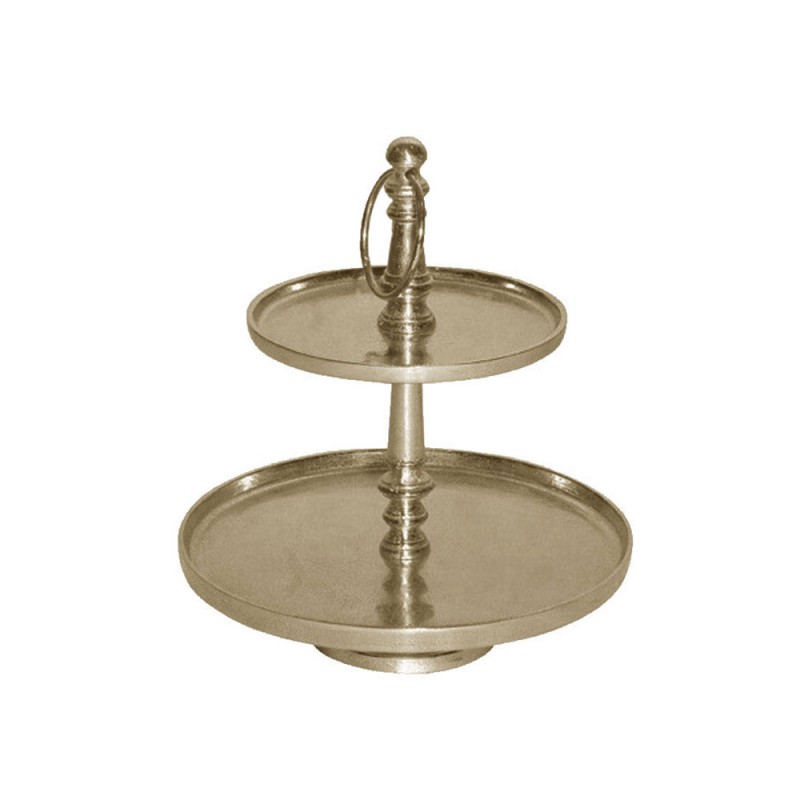 LOOP ΟΡΝΤΕΒΙΕΡΑ 2 ΕΠΙΠΕΔΑ 40x40x50cm ΑΛΟΥΜΙΝΙΟ ΧΡΥΣΟ ΑΝΤΙΚΕ