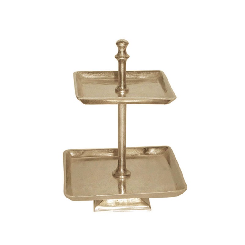 LITH ΟΡΝΤΕΒΙΕΡΑ 2 ΕΠΙΠΕΔΑ 36x36x55cm ΑΛΟΥΜΙΝΙΟ ΧΡΥΣΟ ΑΝΤΙΚΕ