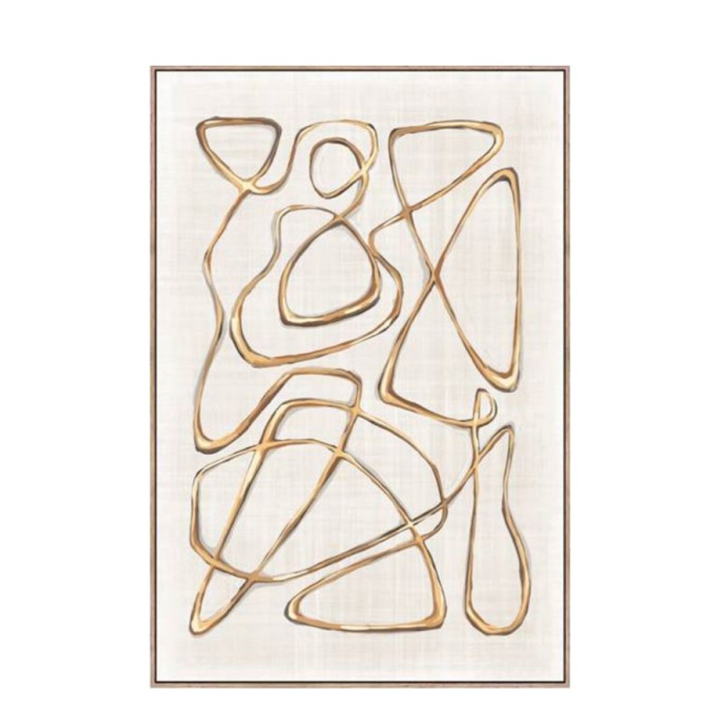 PESAE ΠΙΝΑΚΑΣ ΚΑΜΒΑΣ ΜΠΕΖ ΧΡΥΣΟ ΞΥΛΟ ΚΟΡΝΙΖΑ ΧΡΥΣΟ 80x120xH4,5cm