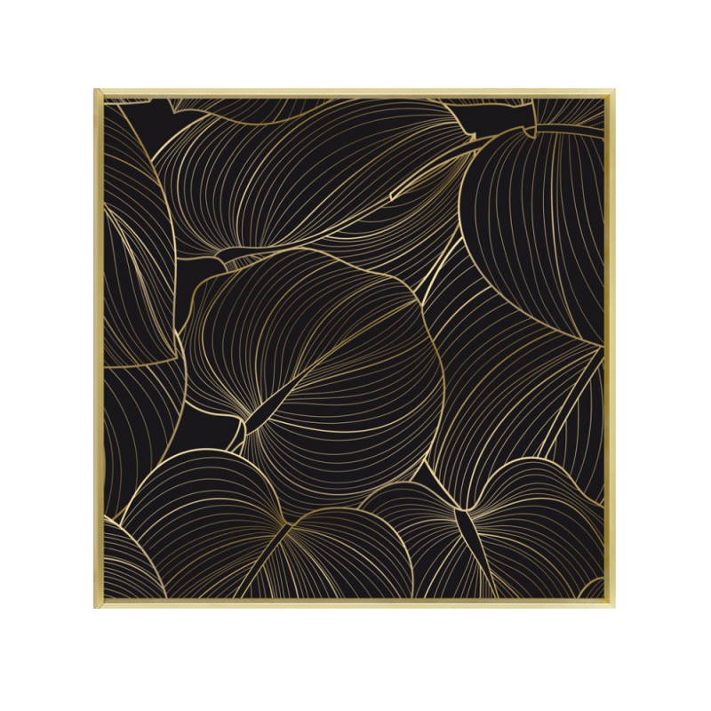 ARBARO ΠΙΝΑΚΑΣ ΔΙΑΚΟΣΜΗΣΗΣ 52x52x4cm ΚΑΜΒΑΣ ΜΑΥΡΟ ΧΡΥΣΟ ΞΥΛΟ ΧΡΥΣΟ