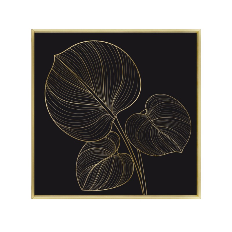 ARBARO ΠΙΝΑΚΑΣ ΔΙΑΚΟΣΜΗΣΗΣ 52x52x4cm ΚΑΜΒΑΣ ΜΑΥΡΟ ΧΡΥΣΟ ΞΥΛΟ ΧΡΥΣΟ