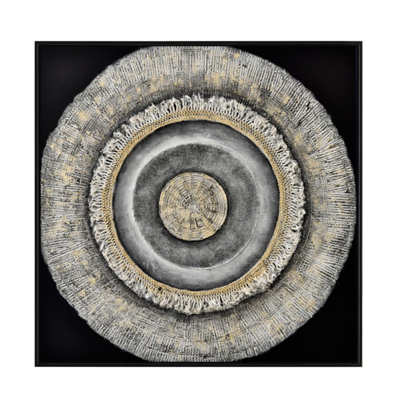 JORAH 2 ΠΙΝΑΚΑΣ ΚΑΜΒΑΣ ΠΟΛΥΧΡΩΜΟ ΞΥΛΟ ΚΟΡΝΙΖΑ ΜΑΥΡΟ 102,5x102,5xH4,5cm