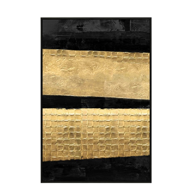 CATELYN 2 ΠΙΝΑΚΑΣ ΚΑΜΒΑΣ ΜΑΥΡΟ ΧΡΥΣΟ ΞΥΛΟ ΚΟΡΝΙΖΑ ΜΑΥΡΟ 82,5x122,5xH4,5cm