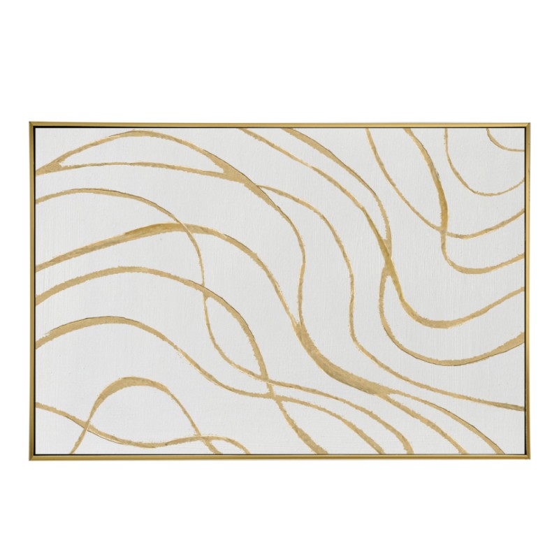 JOFFREY ΠΙΝΑΚΑΣ ΚΑΜΒΑΣ ΛΕΥΚΟ ΧΡΥΣΟ ΞΥΛΟ ΚΟΡΝΙΖΑ ΧΡΥΣΟ 122,5x82,5xH4,5cm