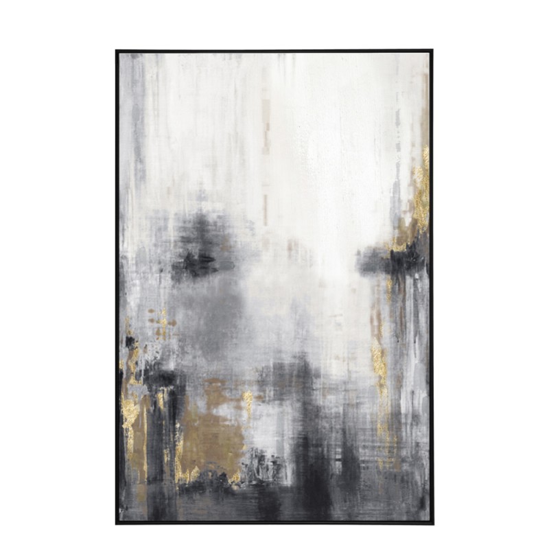 GENDRY ΠΙΝΑΚΑΣ ΚΑΜΒΑΣ ΠΟΛΥΧΡΩΜΟ ΞΥΛΟ ΚΟΡΝΙΖΑ ΜΑΥΡΟ 82,5x122,5xH4,5cm