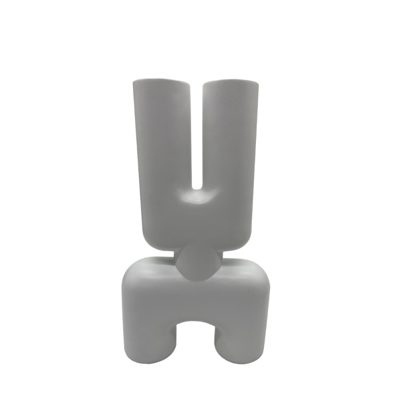 MORP ΒΑΖΟ 19x7x32cm POLYRESIN ΛΕΥΚΟ