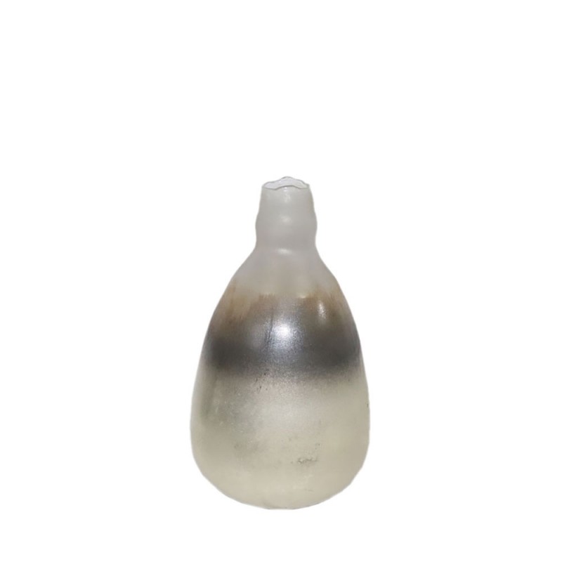 JEG ΒΑΖΟ 20x20x34cm ΓΥΑΛΙ ΧΡΥΣΟ ΜΠΡΟΝΖΕ ΑΣΗΜΙ