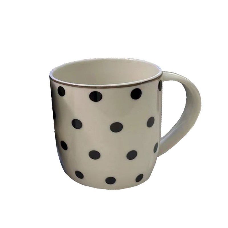 JOLIE ROMBUS ΚΟΥΠΑ 9x9x9cm NEW BONE CHINA ΛΕΥΚΟ ΜΑΥΡΟ ΧΡΥΣΟ