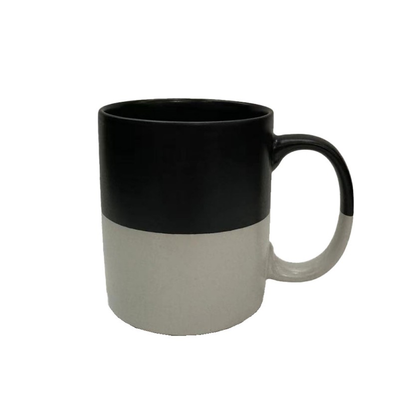 GOOD MORNING ΚΟΥΠΑ 8x8x10cm NEW BONE CHINA ΜΑΥΡΟ ΛΕΥΚΟ