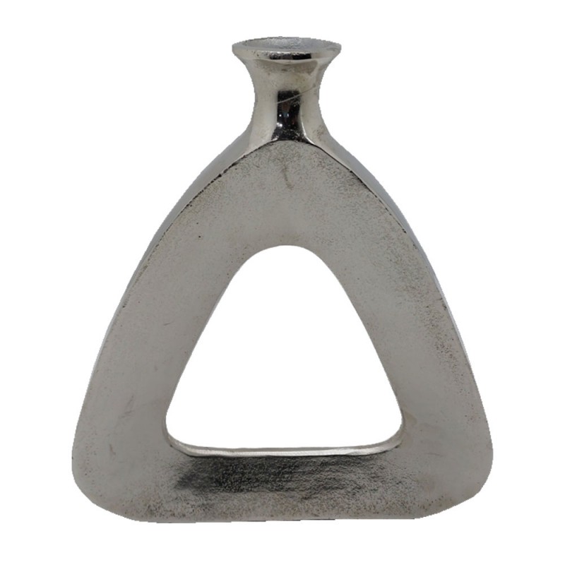 ABSTRACT TRIANGLE ΒΑΖΟ ΑΛΟΥΜΙΝΙΟ SILVER NICKEL 33x5xH38cm