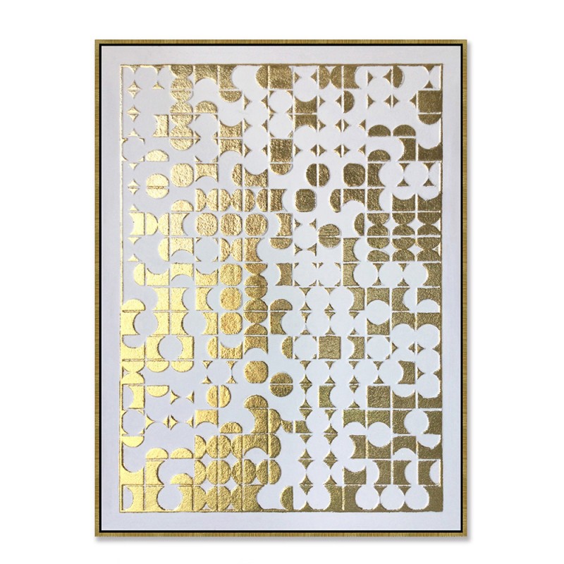 GOLD HEAVEN ΠΙΝΑΚΑΣ ΔΙΑΚΟΣΜΗΣΗΣ 90x120x4cm OIL ACRYLIC ΧΡΥΣΟ ΛΕΥΚΟ ΚΑΜΒΑΣ ΧΡΥΣΟ