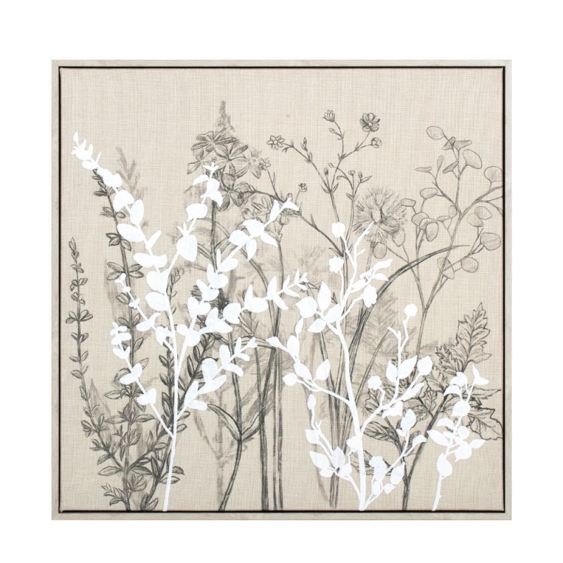 PETALS OF JOY ΠΙΝΑΚΑΣ ΔΙΑΚΟΣΜΗΣΗΣ 60x60x4cm ΚΑΜΒΑΣ ΜΠΕΖ ΞΥΛΟ ΦΥΣΙΚΟ