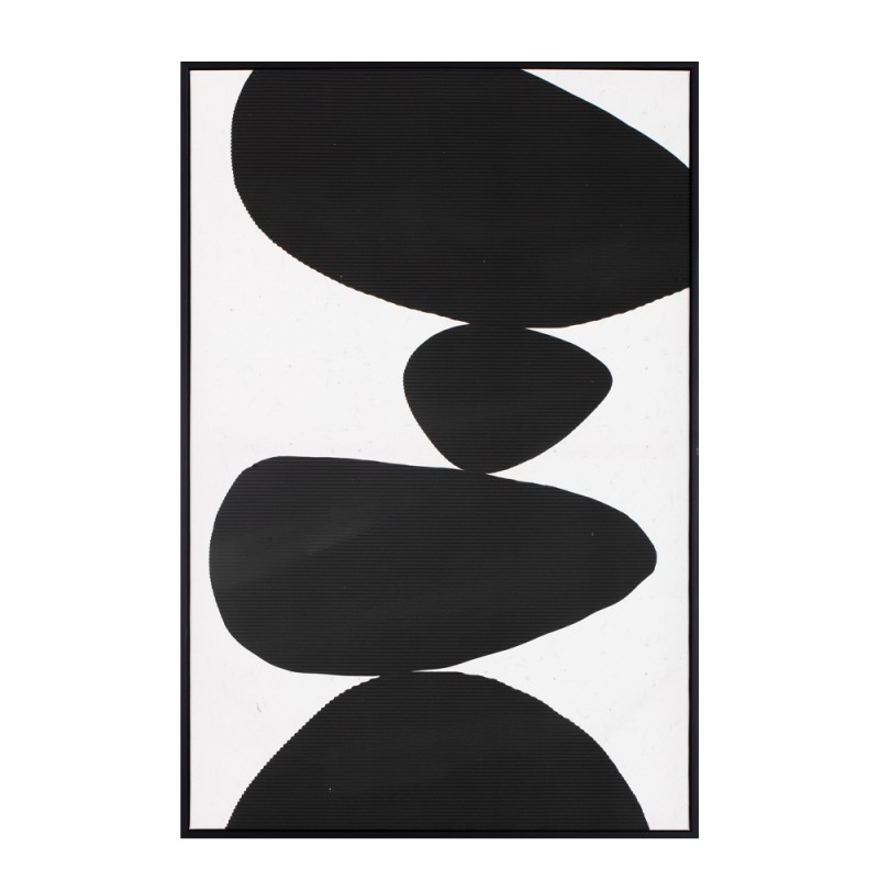 TREMBLING STONE ΠΙΝΑΚΑΣ ΔΙΑΚΟΣΜΗΣΗΣ 60x90x4cm ΚΑΜΒΑΣ ΛΕΥΚΟ ΜΑΥΡΟ ΞΥΛΟ ΜΑΥΡΟ