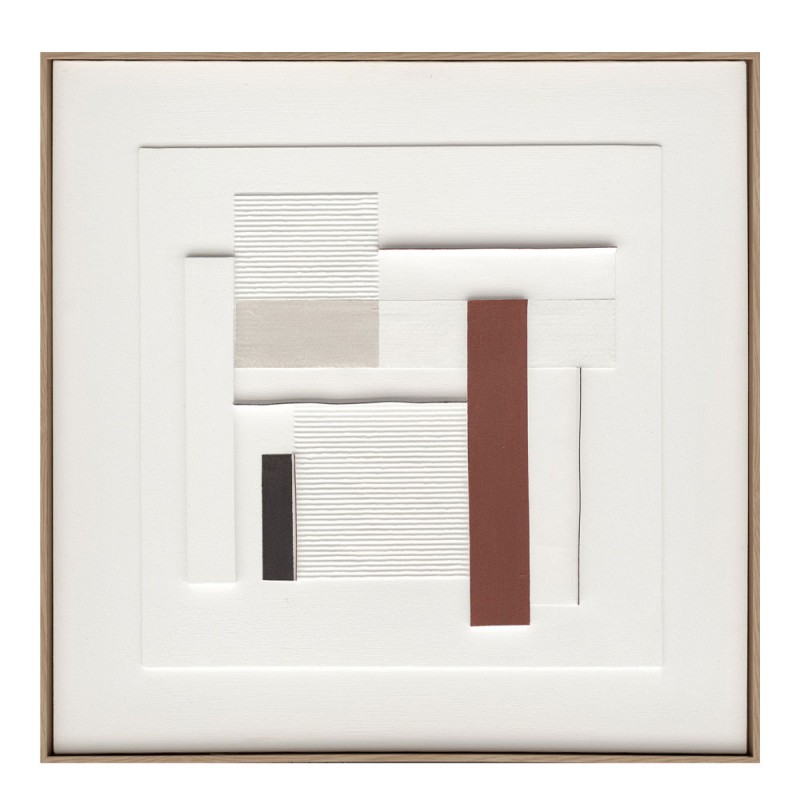 RORTER ΠΙΝΑΚΑΣ ΔΙΑΚΟΣΜΗΣΗΣ 80x80x5cm ΚΑΜΒΑΣ ΛΕΥΚΟ ΜΠΕΖ TERRACOTTA ΜΑΥΡΟ ΞΥΛΟ ΦΥΣΙΚΟ