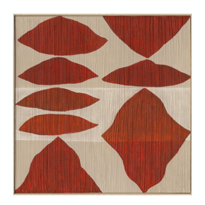 SHAYE TERRA ΠΙΝΑΚΑΣ ΔΙΑΚΟΣΜΗΣΗΣ 100x100x5cm ΚΑΜΒΑΣ ΜΠΕΖ ΚΕΡΑΜΙΔΙ ΞΥΛΟ ΦΥΣΙΚΟ