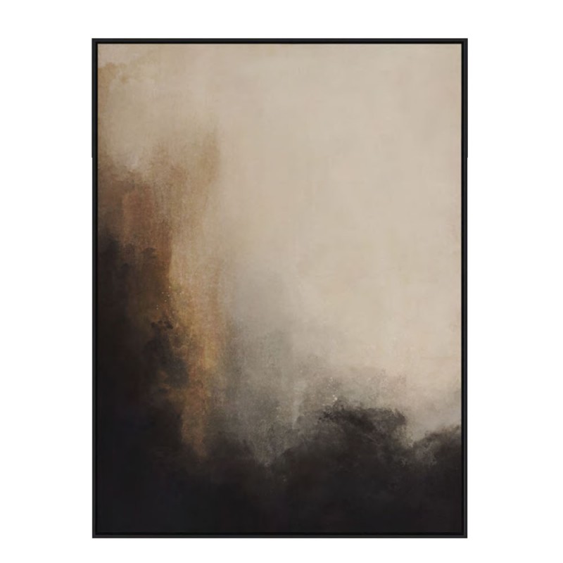 FREEFLOW ΠΙΝΑΚΑΣ ΔΙΑΚΟΣΜΗΤΙΚΟΣ ΜΕ ΚΟΡΝΙΖΑ 80x120x4cm ΚΑΜΒΑΣ ΜΠΕΖ ΜΑΥΡΟ PP ΧΡΥΣΟ